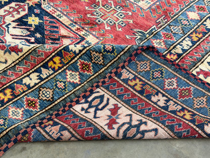 11’x12’3” Hand-Knotted Wool Kazak Area Rug
