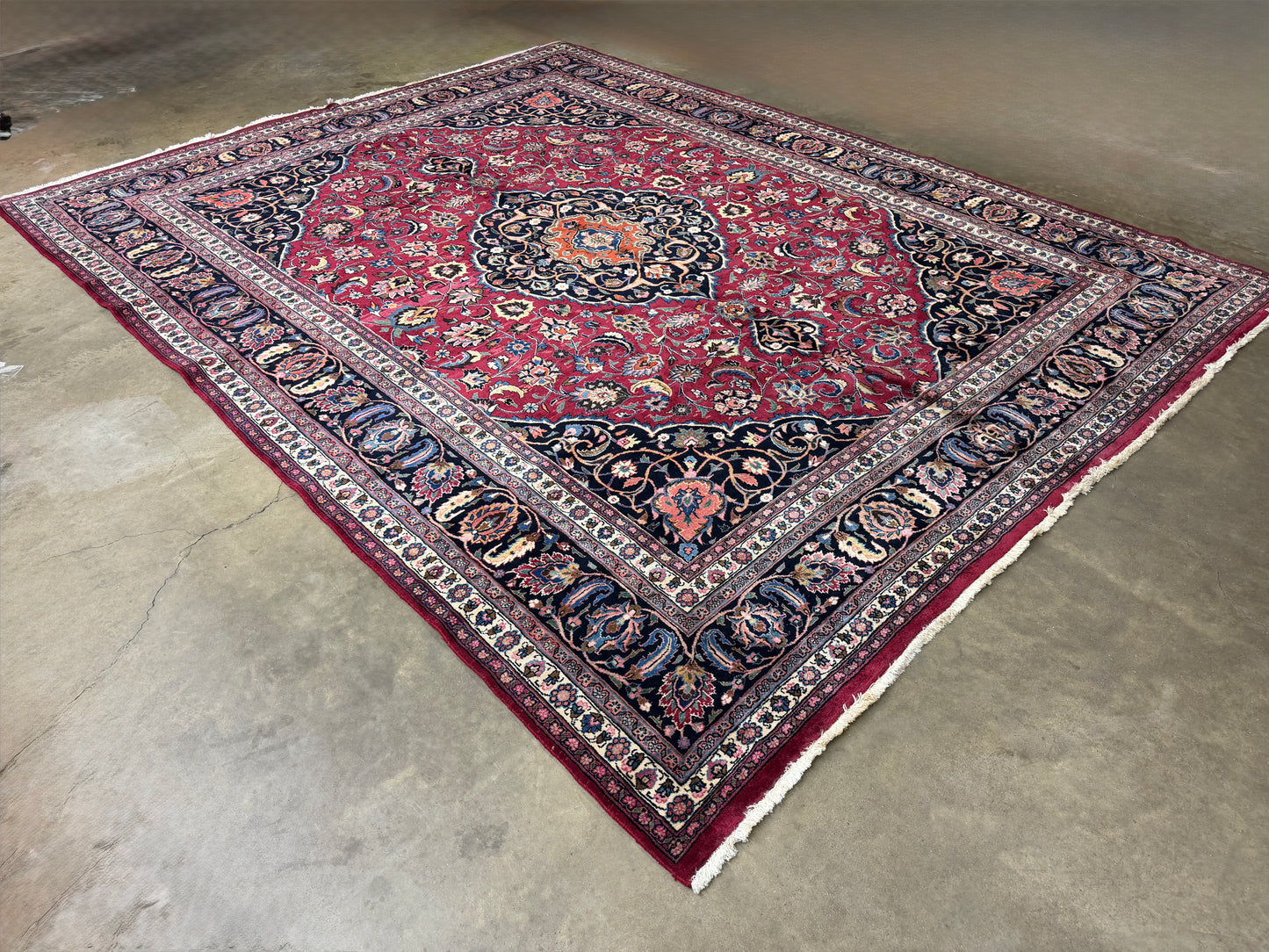 Hand-Knotted Persian Mashad Rug - 10’1”x12’10”