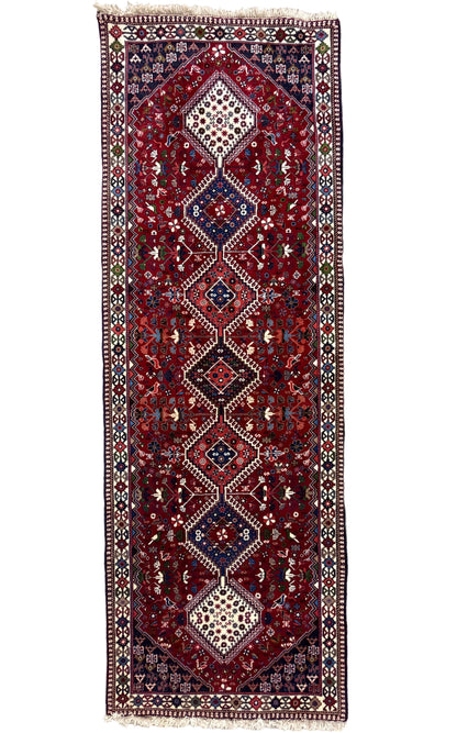 Hand-Knotted Antique Yalameh Runner - 3’4”x9’8”