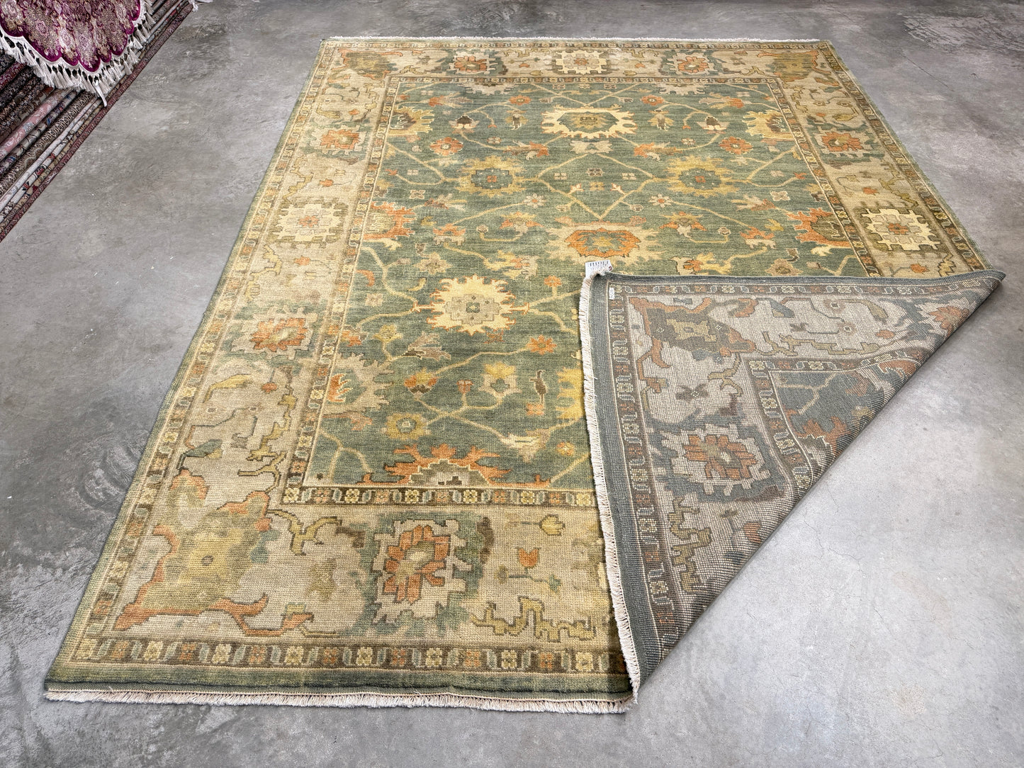8’x10’ Hand-Knotted Wool Oushak Area Rug