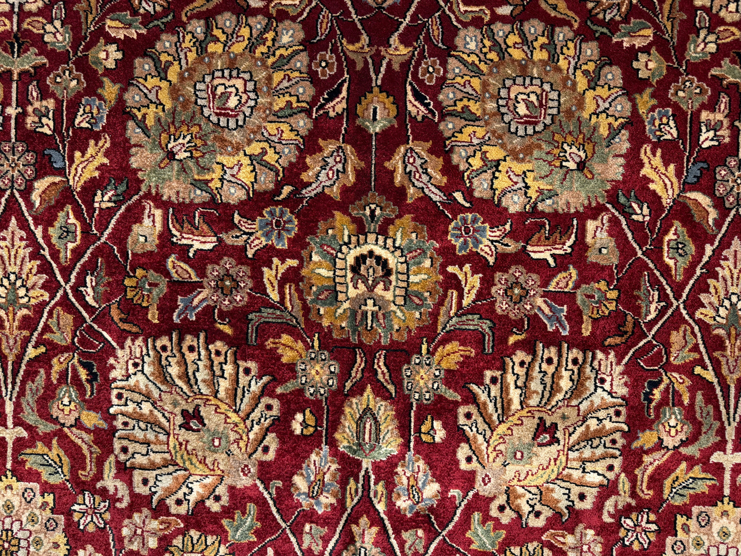 8’9”x12’3” Hand-Knotted Very Fine Wool Agra Area Rug 50 Raj