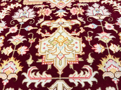 Hand-Knotted 60 Raj Persian Tabriz Rug - 5'x7'1"