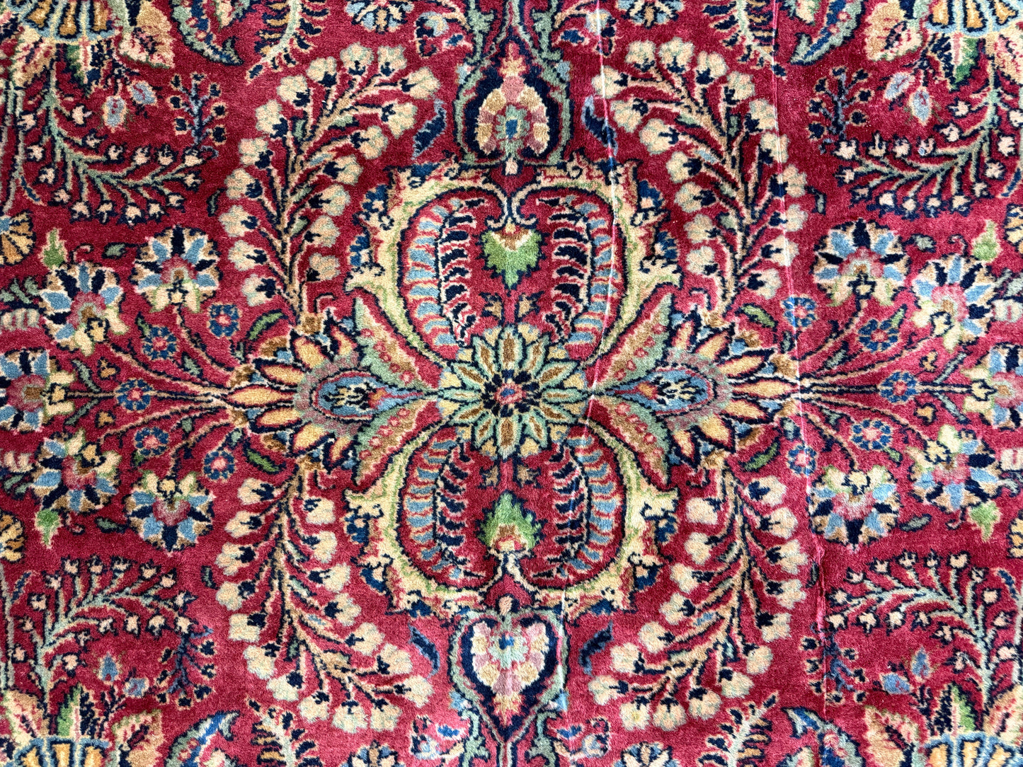 9’11”x13’6” Antique Hand-Knotted Fine Kork Wool Persian Sarouk Area Rug Handmade