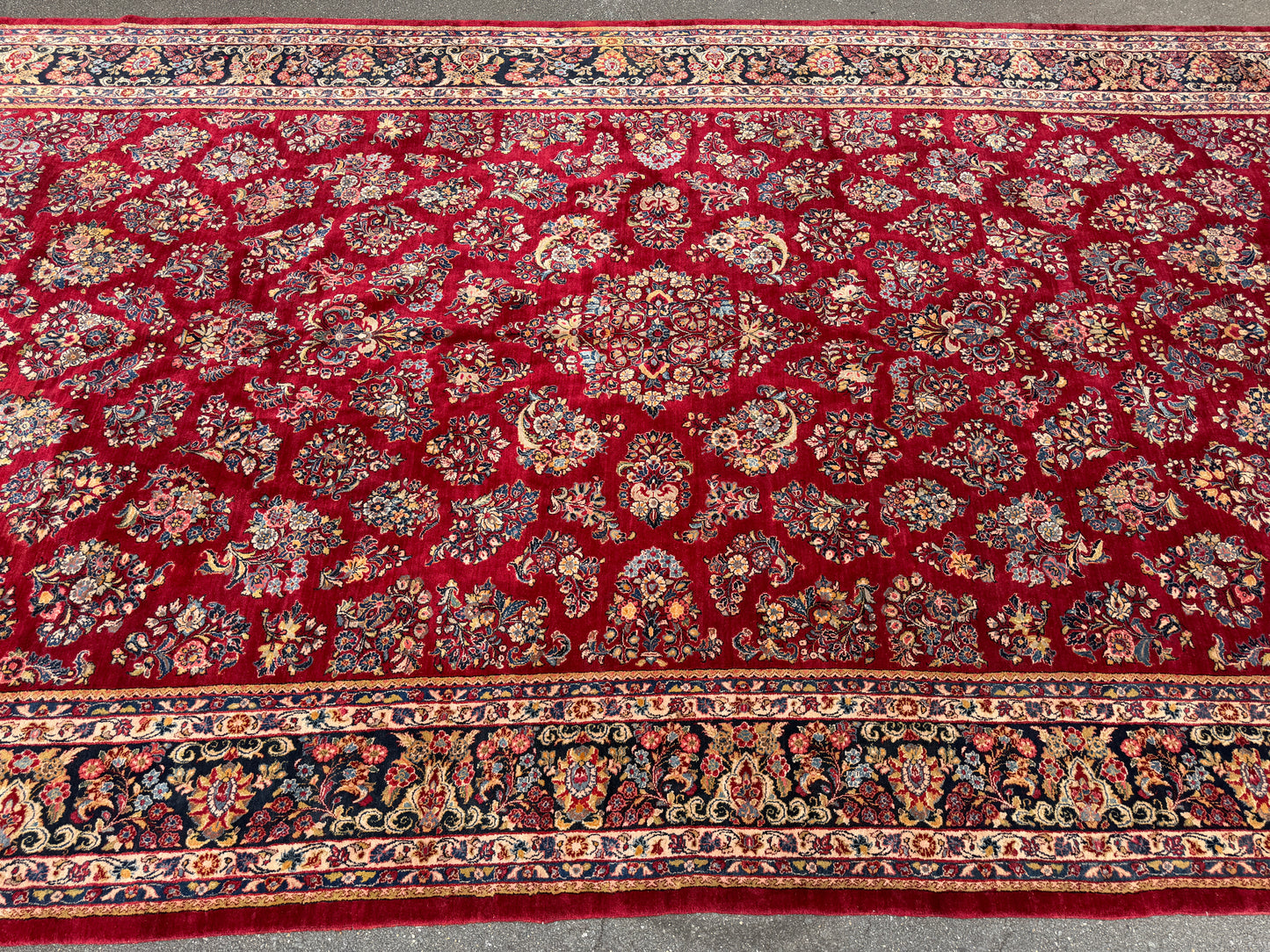 Hand-Knotted Persian Sarouk Rug - 10’1”x19’11”