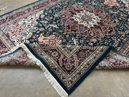 9’9”x13’10” Hand-Knotted Wool IndoHeriz Oriental Area Rug