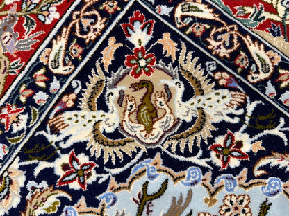 Hand-Knotted Pictorial Persian Isfahan Rug - 3’7”x5’7”