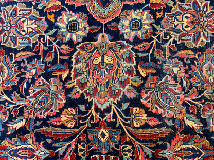 10’x13’7” Very Fine Antique Hand-Knotted Persian Kashan Area Rug