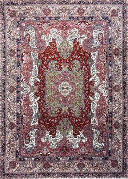 Hand-Knotted 70 Raj Persian Tabriz Pictorial Rug - 10’4”x13’3”