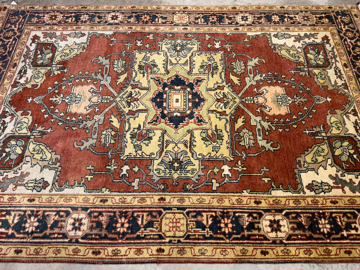 Hand-Knotted IndoSerapi Rug - 5’2”x7’9”