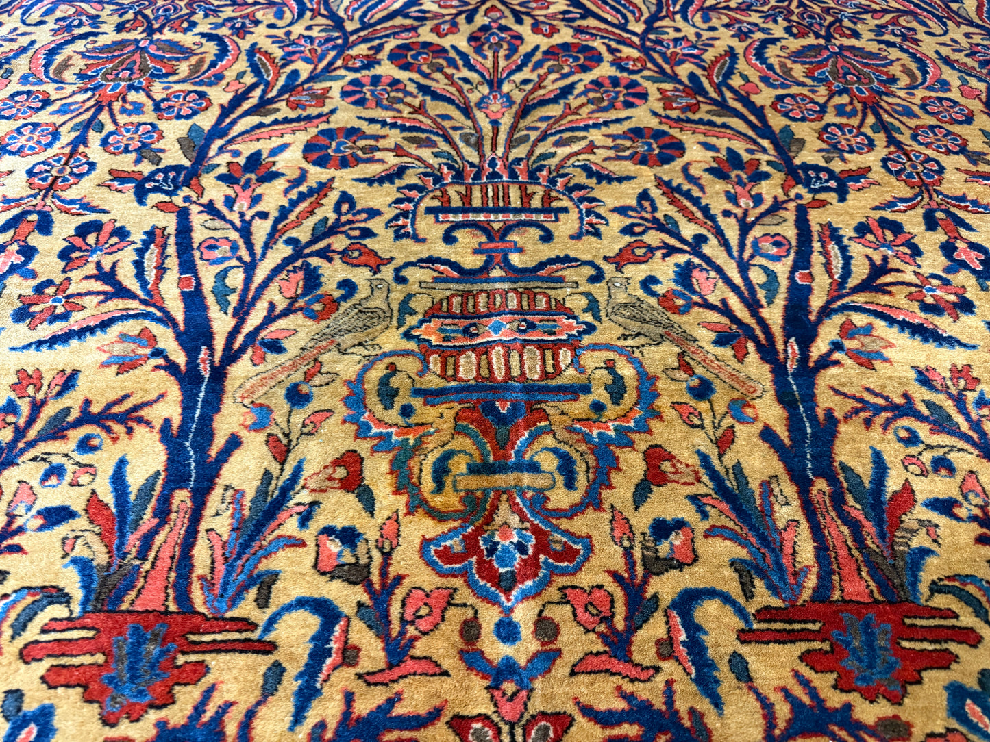 Antique Hand-Knotted Persian Kashan Rug - 8'8"x11'9"