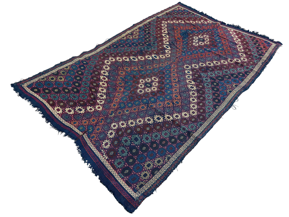 Antique Flatweave Persian Kilim Rug - 5’3”x8’3”