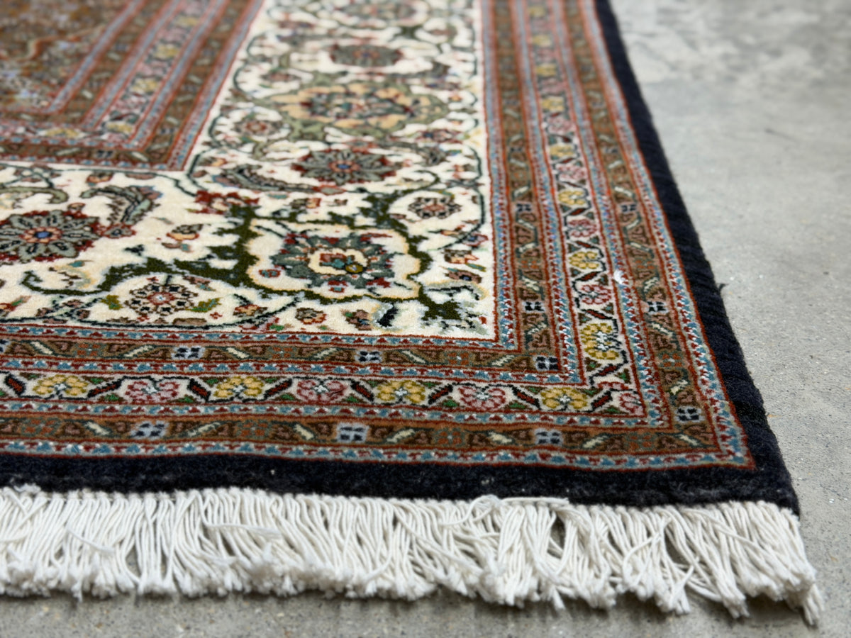 Hand-Knotted 60 Raj Persian Tabriz Rug - 6'6"x6'8"