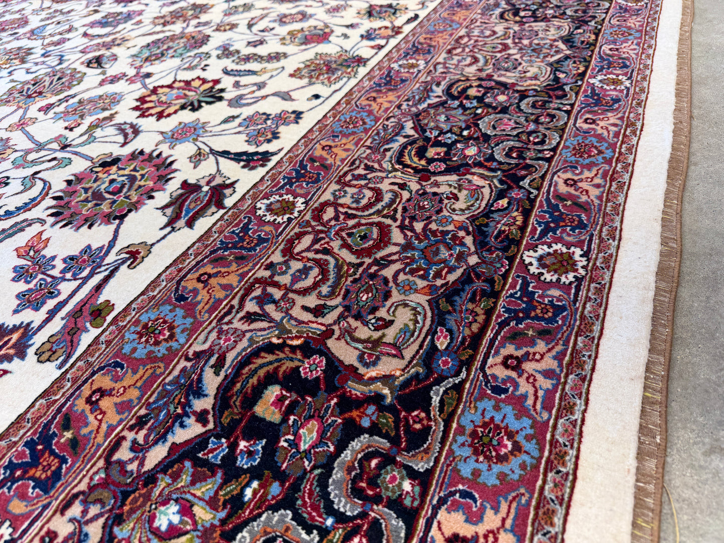 9’5”x12’6” Very Fine Hand-Knotted Persian Mashad 70 Raj Area Rug