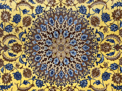 Hand-Knotted Silk Persian Qum Rug - Signed Ahmadi - 3’3”x4’10”