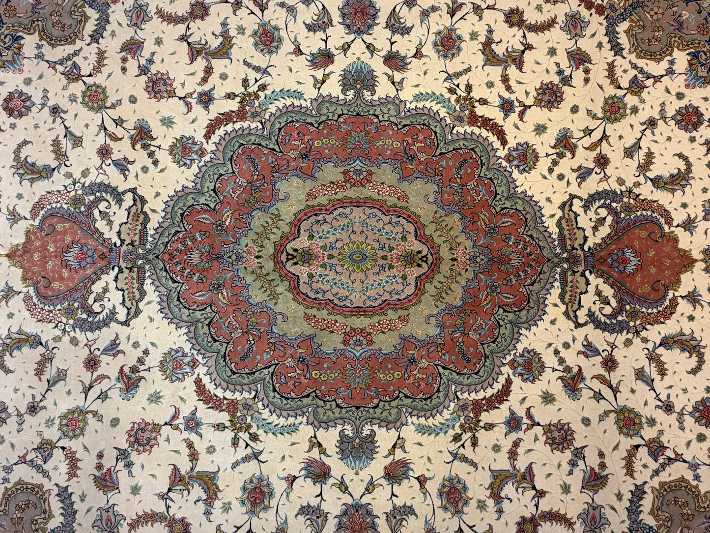 Hand-Knotted 60 Raj Persian Tabriz Rug - 10’x13’1”