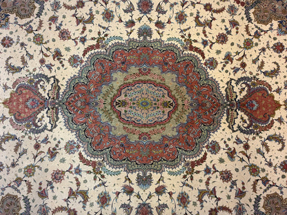 Hand-Knotted 60 Raj Persian Tabriz Rug - 10’x13’1”