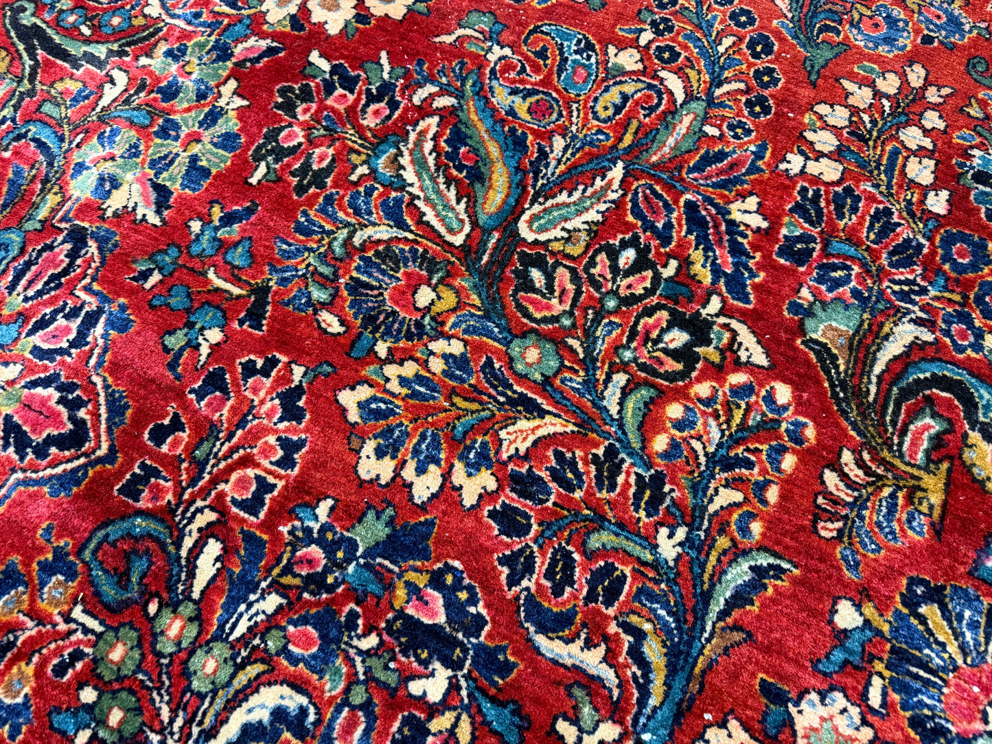 10’10”x15’6” Antique Hand-Knotted Fine Kork Wool Persian Sarouk Area Rug Handmade