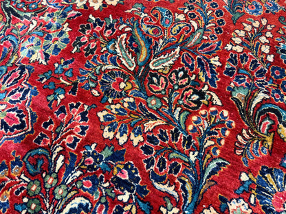 10’10”x15’6” Antique Hand-Knotted Fine Kork Wool Persian Sarouk Area Rug Handmade