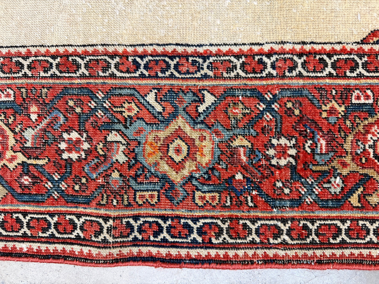 4’3”x6’5” Antique Hand-knotted Wool Kashan Persian Rug 4x6 Animal Handmade Carpet