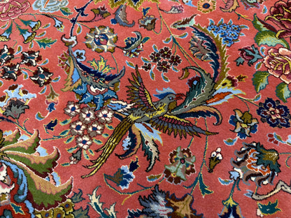 11’7”x17’2” Very Fine Hand-Knotted Signed Persian Tabriz Pictorial Area Rug