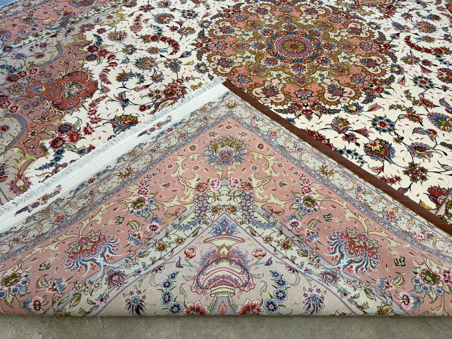 9’9”x13’3” Fine Hand-Knotted Persian Tabriz Signed Area Rug