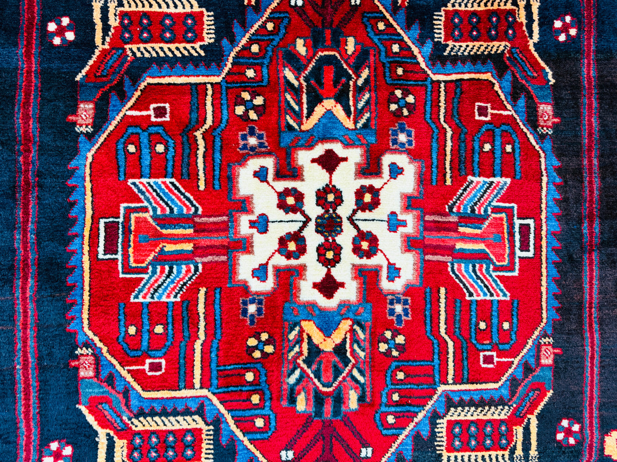 Hand-Knotted Persian Nahavand Rug - 5'5"x10'4"