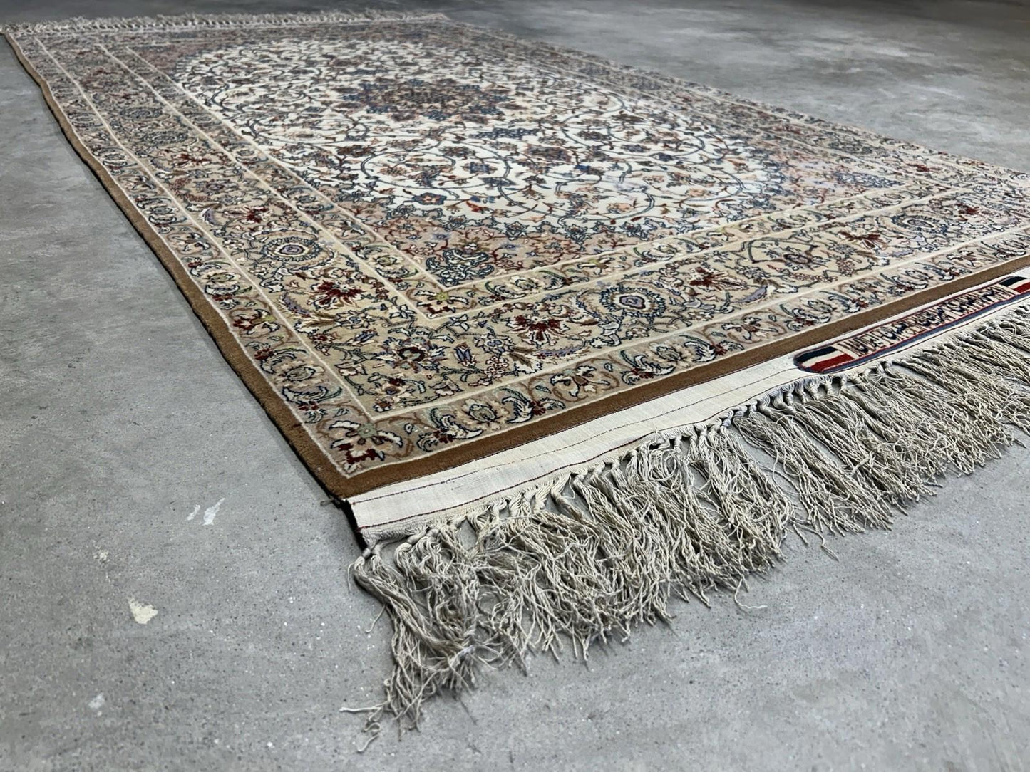 3’5”x5’9” Hand-Knotted  Fine Wool & Silk Isfahane Seirafian Area Rug - Signed
