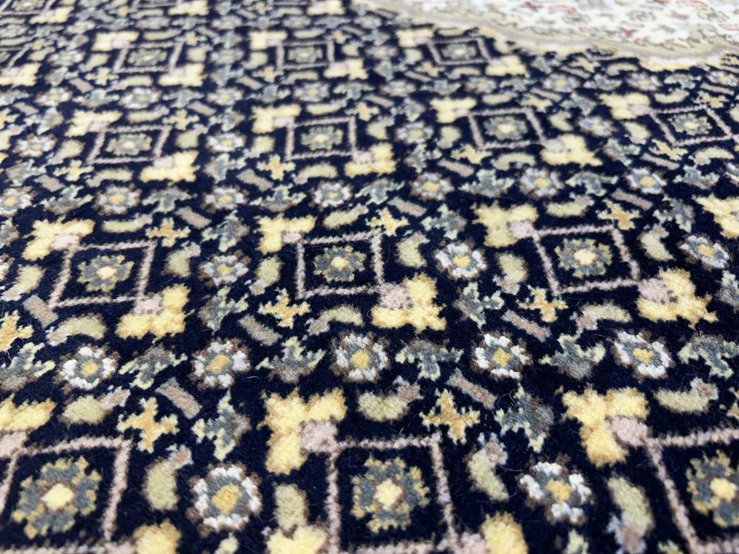 8’ Diameter Hand-knotted Wool Round Area Rug - Handmade Carpet 8x8 Blue