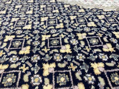 8’ Diameter Hand-knotted Wool Round Area Rug - Handmade Carpet 8x8 Blue