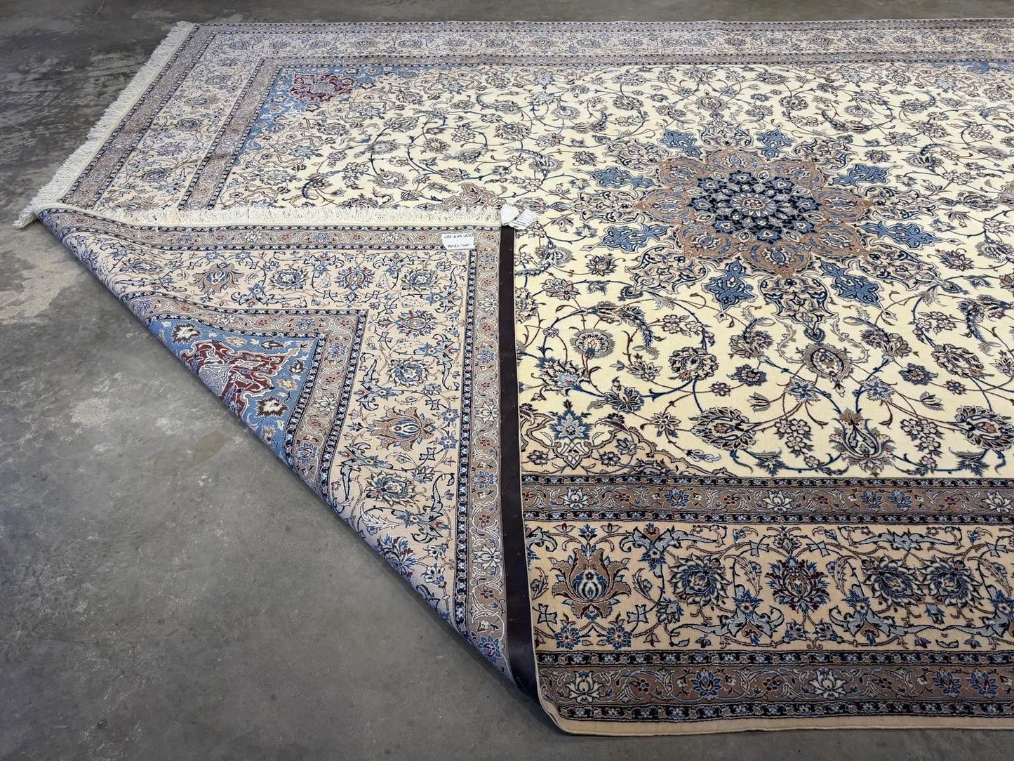 8’7”x12’1” Hand-Knotted Wool & Silk Nain Habibian Area Rug 8x12 Handmade Carpet