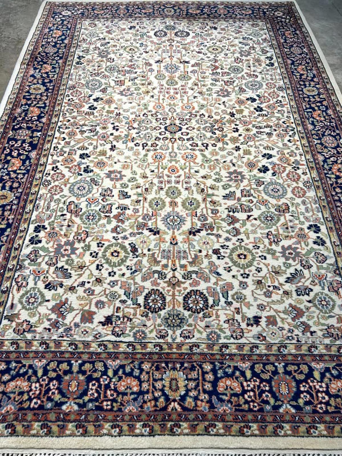 6'8"x9'1" Handmade Wool IndoTabriz Rug