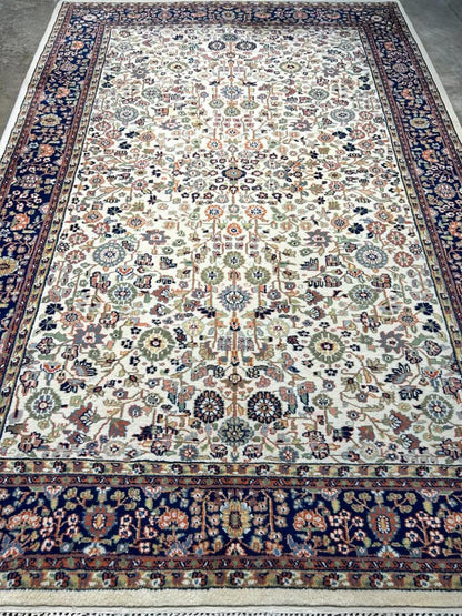 6'8"x9'1" Handmade Wool IndoTabriz Rug