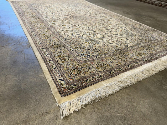 3'3"x5' Luxurious Fine Hand-Knotted 100% Silk Persian Qum Rug Handmade Beige