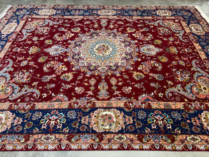 Hand-Knotted 70 Raj Persian Tabriz Rugs - Signed Gharabaghi - 9’10”x13’2”