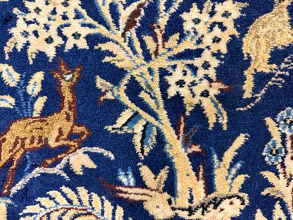 2’9”x4’2” Fine Antique Hand-Knotted Wool Kashan Tree of Life Persian Rug 2x4 Pictorial Handmade Carpet