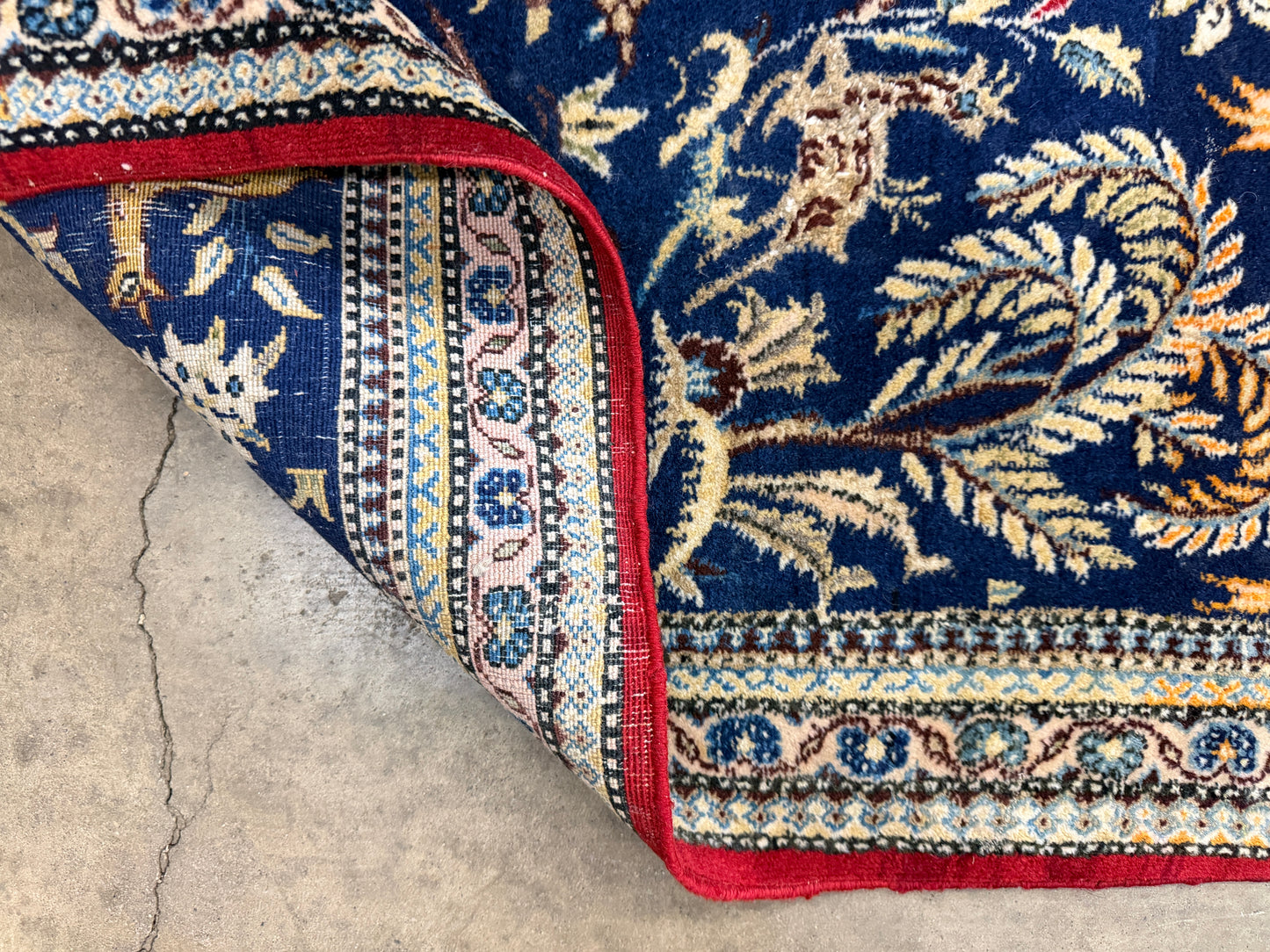 2’9”x4’2” Fine Antique Hand-Knotted Wool Kashan Tree of Life Persian Rug 2x4 Pictorial Handmade Carpet