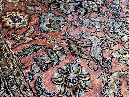 3x5 Luxurious Fine Hand-Knotted 100% Silk Pictorial Persiane Qume Rug Handmade