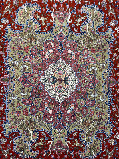 Hand-Knotted 70 Raj Persian Tabriz Pictorial Rug - 10’4”x13’3”