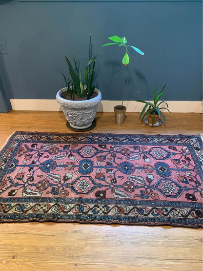 3’5”x6’ Antique Handmade Persian Hamadan Rug