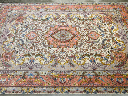 Hand-Knotted 70 Raj Persian Tabriz Rug - 6'8"x10'3"