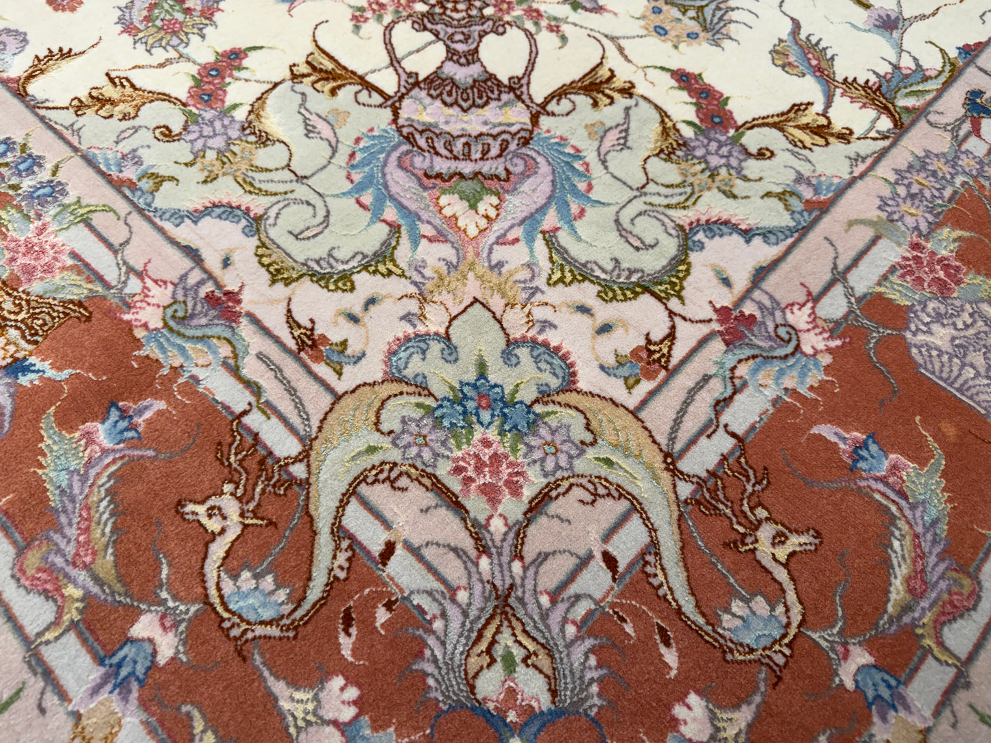 Hand-Knotted Persian Tabriz 60 Raj Rug - Signed Orouji - 5'x6'8"