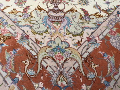 Hand-Knotted Persian Tabriz 60 Raj Rug - Signed Orouji - 5'x6'8"
