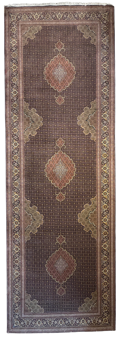 Hand-Knotted Persian Tabriz Mahi Rug - 6’6”x19’8”