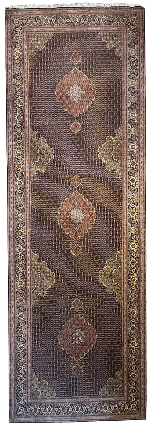 Hand-Knotted Persian Tabriz Mahi Rug - 6’6”x19’8”