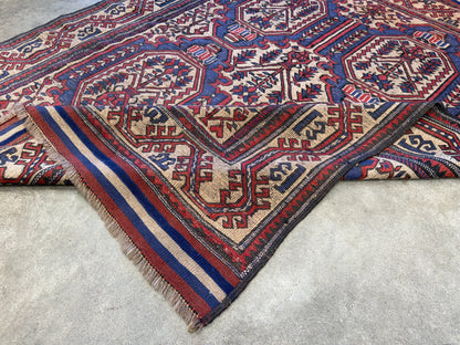 4’8”x5’10” Hand-Knotted Wool Flatweave Oriental Area Rug
