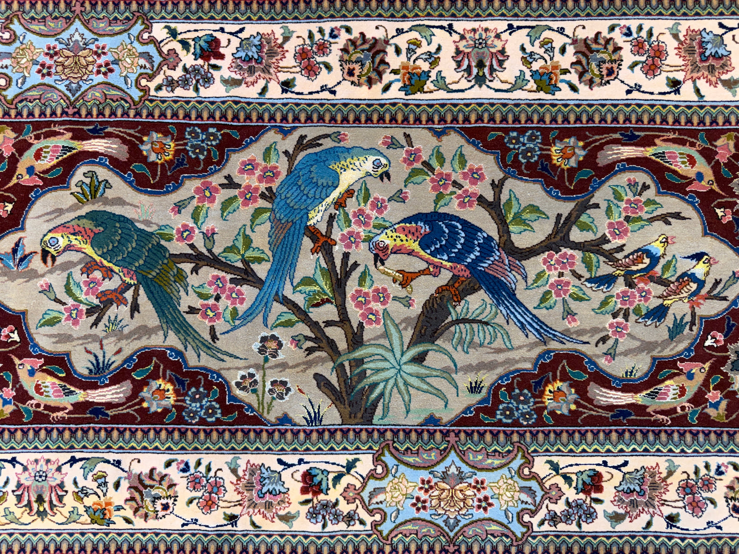 11’7”x17’2” Very Fine Hand-Knotted Signed Persian Tabriz Pictorial Area Rug