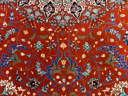 9’8”x13’3” Very Fine Hand-Knotted Persian Tabriz 80 Raj Signed Emad Fakher Area Rug