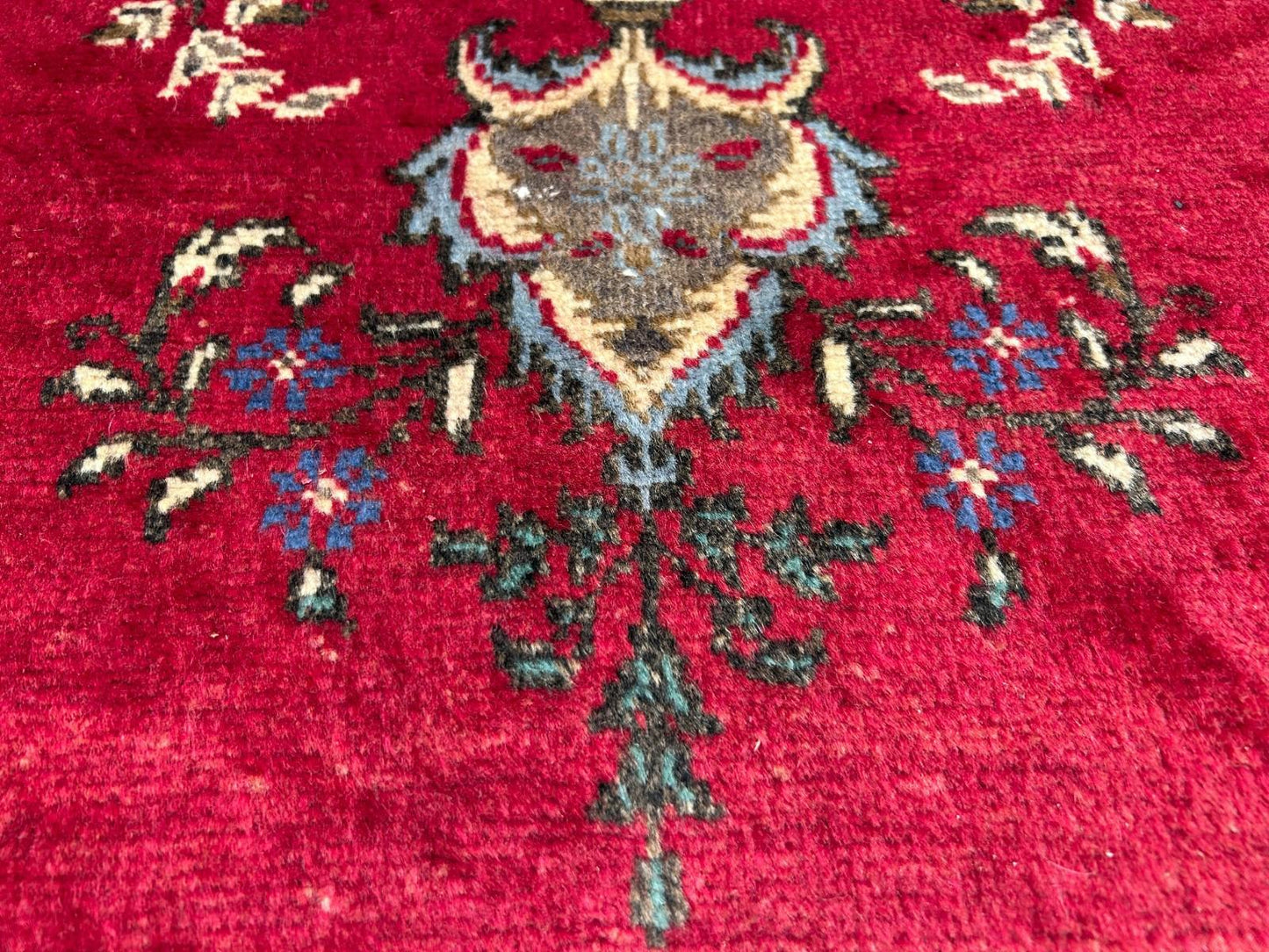4'2"x6'3" Antique Hand-knotted Wool Tabrize Area Rug - Handmade Red 4x6 Carpet