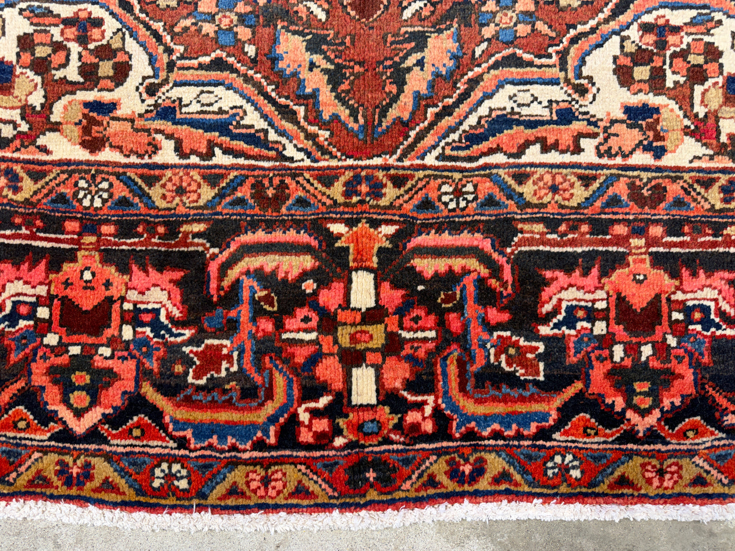 9’1”x11’9” Hand-Knotted Persian Heriz Area Rug