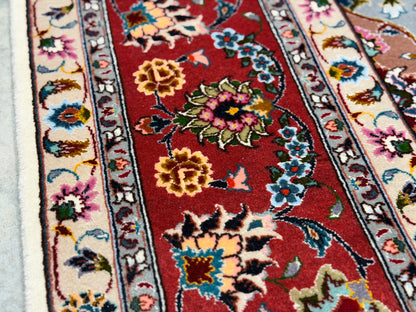 Hand-Knotted 50 Raj Persian Tabriz Rug - 6'9"x9'9"